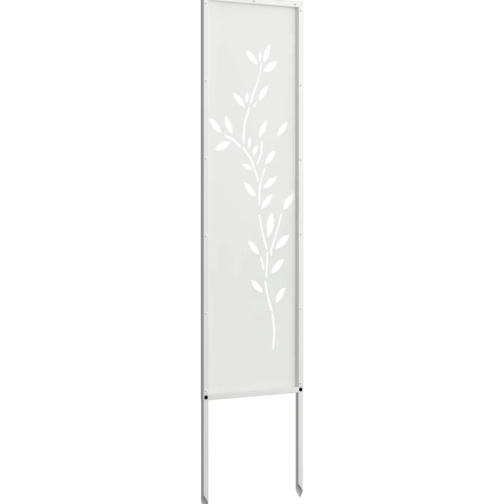 vidaXL Tuin Privacy Screen Bloemen Wit 32 x 140 cm Koudgewalst staal