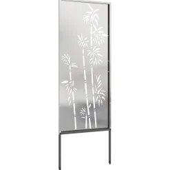 vidaXL Tuin Privacy Screen Bloemen Wit 32 x 140 cm Koudgewalst staal