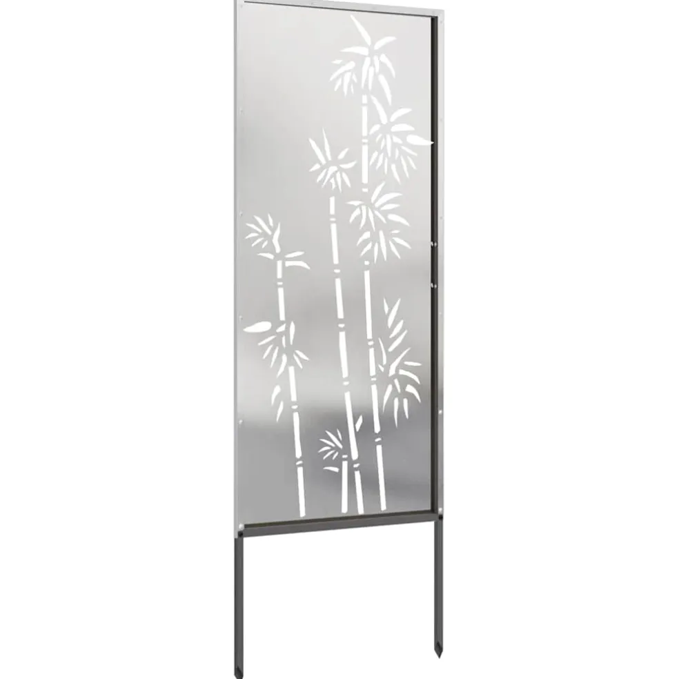 vidaXL Tuin Privacy Screen Bloemen Zilver 50 x 140 cm Roestvrij staal