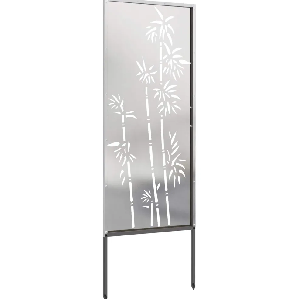 vidaXL Tuin Privacy Screen Bloemen Zilver 50 x 140 cm Roestvrij staal