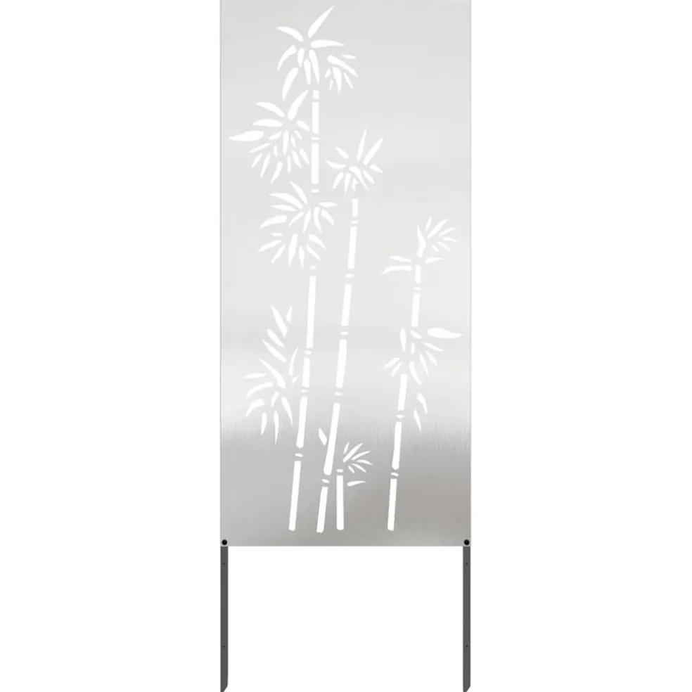vidaXL Tuin Privacy Screen Bloemen Zilver 50 x 140 cm Roestvrij staal