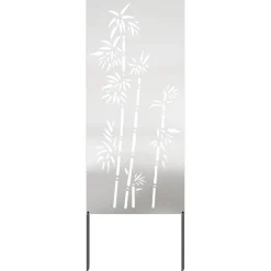 vidaXL Tuin Privacy Screen Bloemen Zilver 50 x 140 cm Roestvrij staal