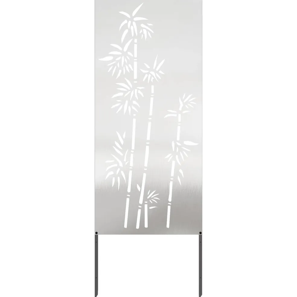 vidaXL Tuin Privacy Screen Bloemen Zilver 50 x 140 cm Roestvrij staal