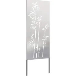 vidaXL Tuin Privacy Screen Bloemen Zilver 50 x 140 cm Roestvrij staal
