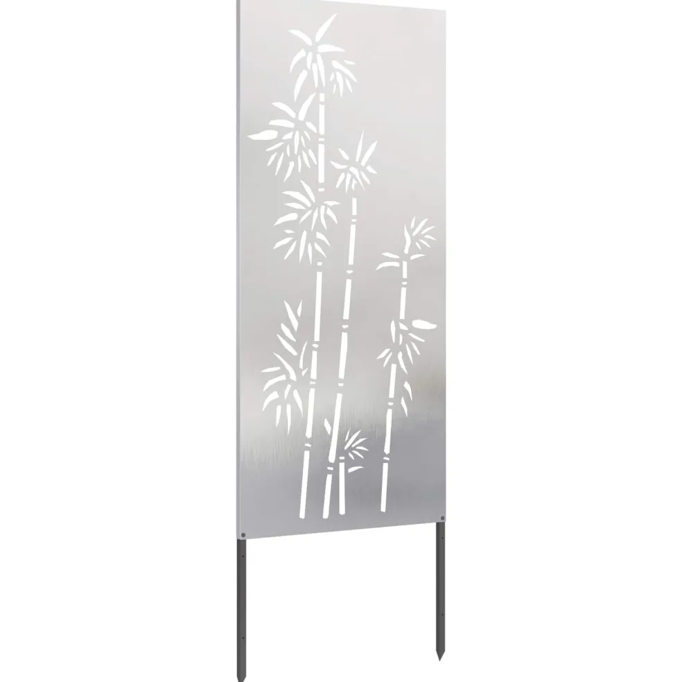 vidaXL Tuin Privacy Screen Bloemen Zilver 50 x 140 cm Roestvrij staal