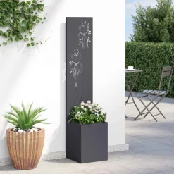 vidaXL Tuin Privacy Screen Bloemen Antraciet 32 x 32 x 150 cm