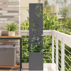 vidaXL Tuin Privacy Screen Bloemen Antraciet 32 x 32 x 150 cm