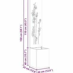 vidaXL Tuin Privacy Screen Bloemen Antraciet 32 x 32 x 150 cm