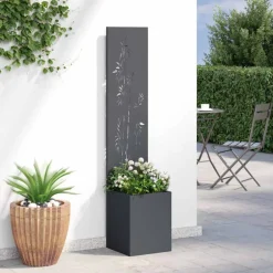 vidaXL Tuin Privacy Screen Bloemen Antraciet 32 x 32 x 150 cm