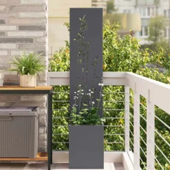 vidaXL Tuin Privacy Screen Bloemen Antraciet 32 x 32 x 150 cm