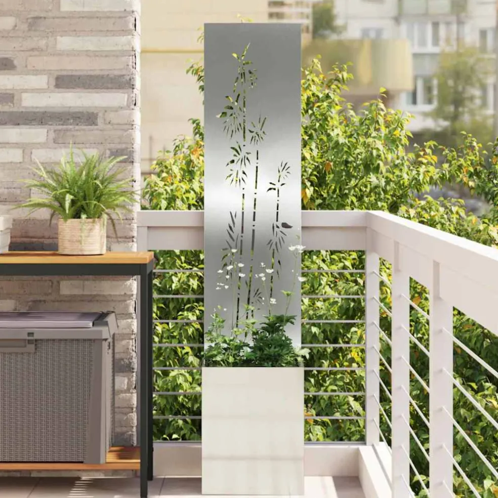 vidaXL Tuin Privacy Screen Bloemen Zilver 32 x 32 x 150 cm