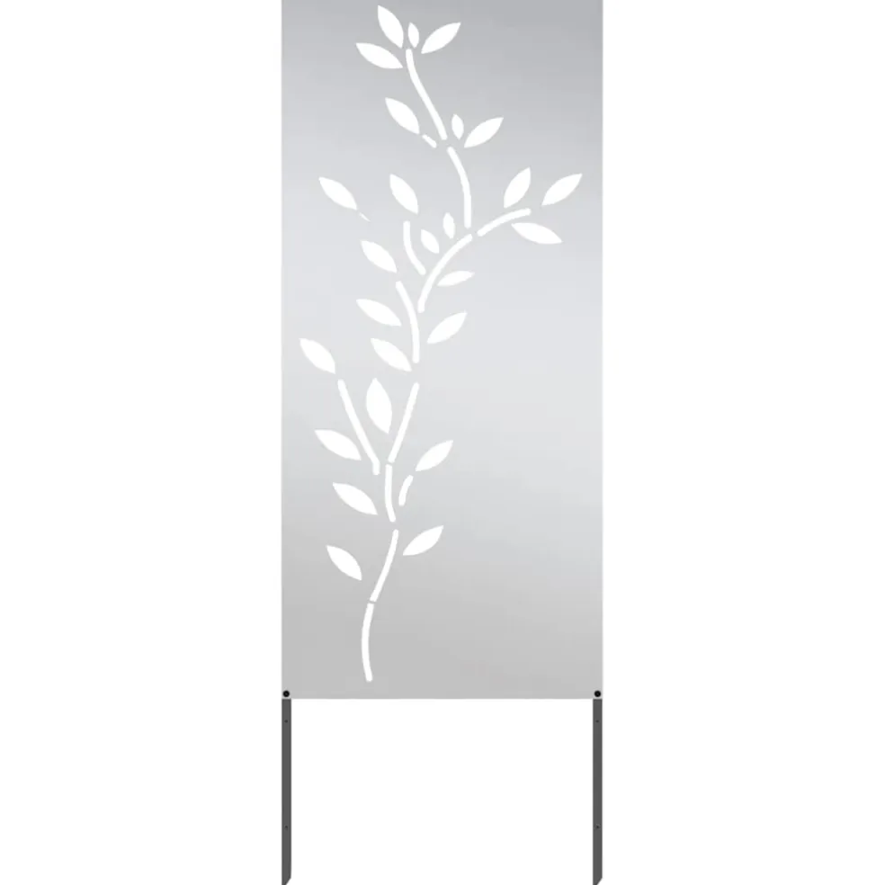 vidaXL Tuin Privacy Screen Bloemen Zilver 50 x 140 cm Roestvrij staal