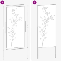 vidaXL Tuin Privacy Screen Bloemen Zilver 50 x 140 cm Roestvrij staal