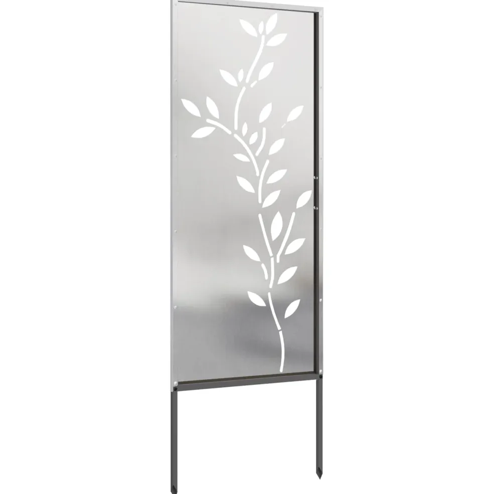 vidaXL Tuin Privacy Screen Bloemen Zilver 50 x 140 cm Roestvrij staal