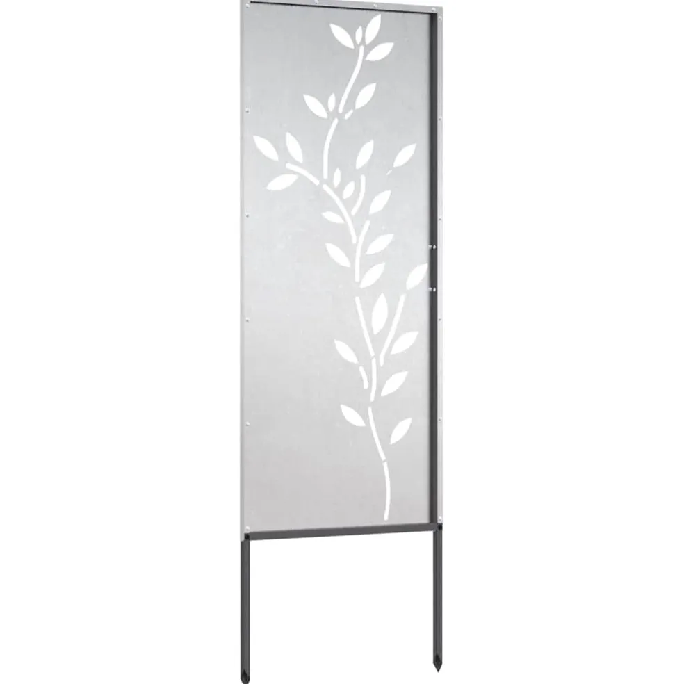 vidaXL Tuin Privacy Screen Bloemen Zilver 50 x 140 cm Roestvrij staal
