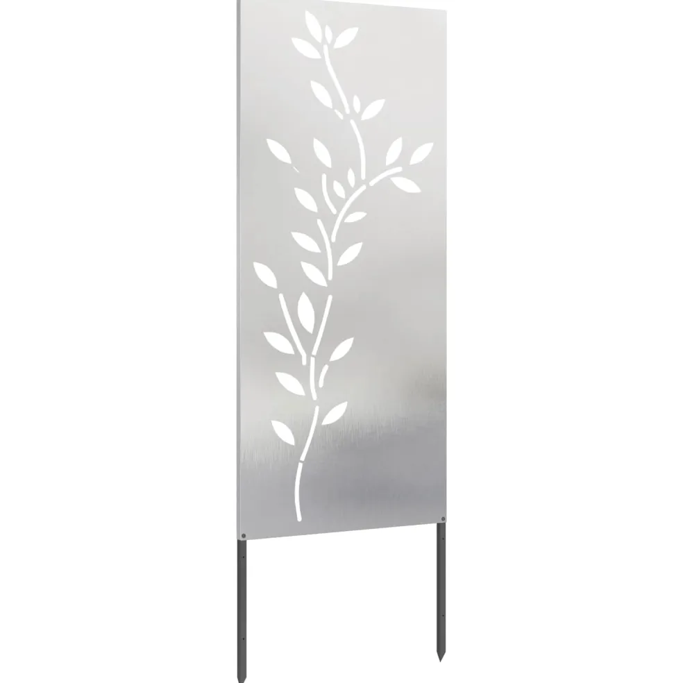 vidaXL Tuin Privacy Screen Bloemen Zilver 50 x 140 cm Roestvrij staal