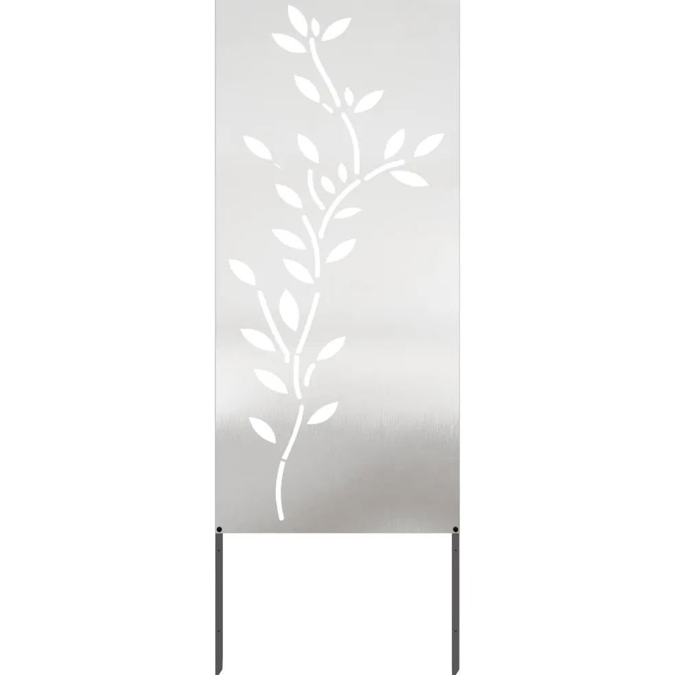 vidaXL Tuin Privacy Screen Bloemen Zilver 50 x 140 cm Roestvrij staal