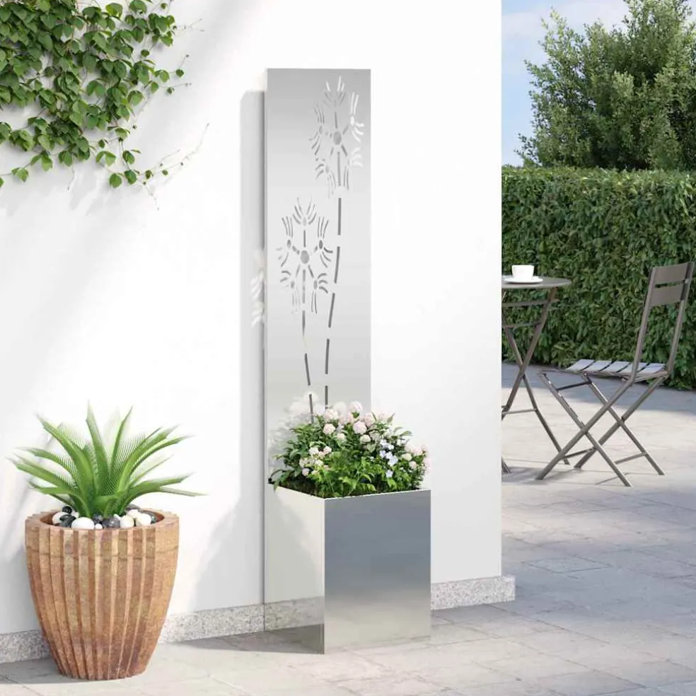 vidaXL Tuin Privacy Screen Bloemen Zilver 32 x 32 x 150 cm