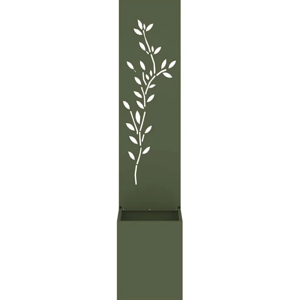 vidaXL Tuin Privacy Screen Bloemen Olijfgroen 32 x 32 x 150 cm