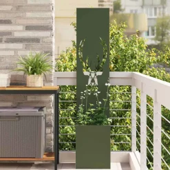 vidaXL Tuin Privacy Screen Dierenprint Olijfgroen 32 x 32 x 150 cm