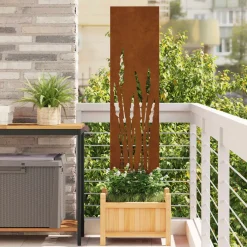 vidaXL Tuin Privacy Screen Fretwerk Roestig 32 x 140 cm weervast staal