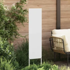 vidaXL Tuin Privacy Screen Fretwerk Wit 32 x 140 cm Koudgewalst staal
