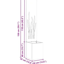 vidaXL Tuin Privacy Screen Fretwerk Zilver 32 x 32 x 150 cm