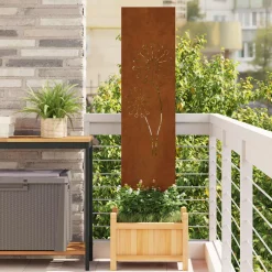 vidaXL Tuin Privacy Screen Fretwerk Roestig 32 x 140 cm weervast staal