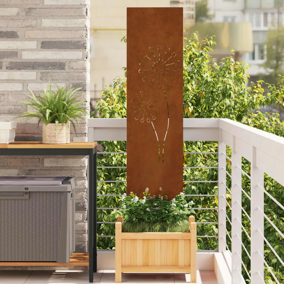 vidaXL Tuin Privacy Screen Fretwerk Roestig 32 x 140 cm weervast staal