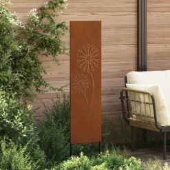 vidaXL Tuin Privacy Screen Fretwerk Roestig 32 x 140 cm weervast staal