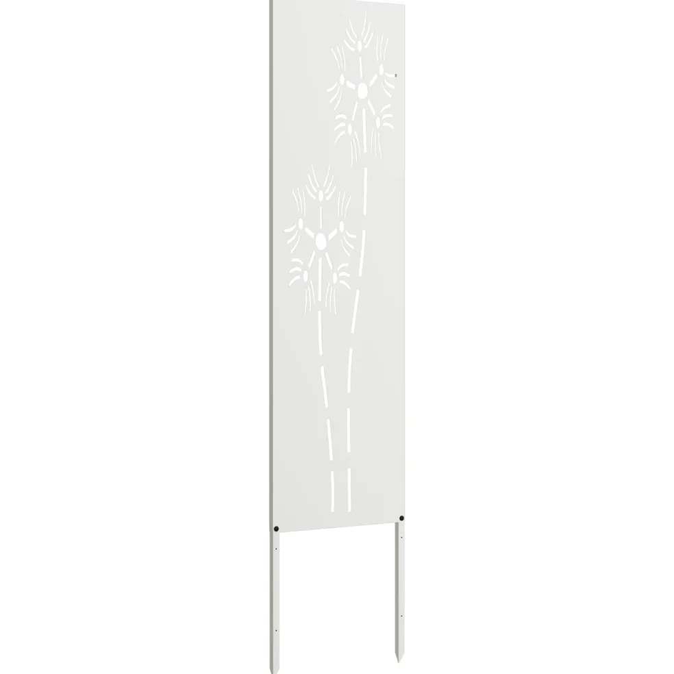 vidaXL Tuin Privacy Screen Fretwerk Wit 32 x 140 cm Koudgewalst staal