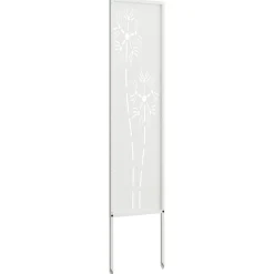 vidaXL Tuin Privacy Screen Fretwerk Wit 32 x 140 cm Koudgewalst staal