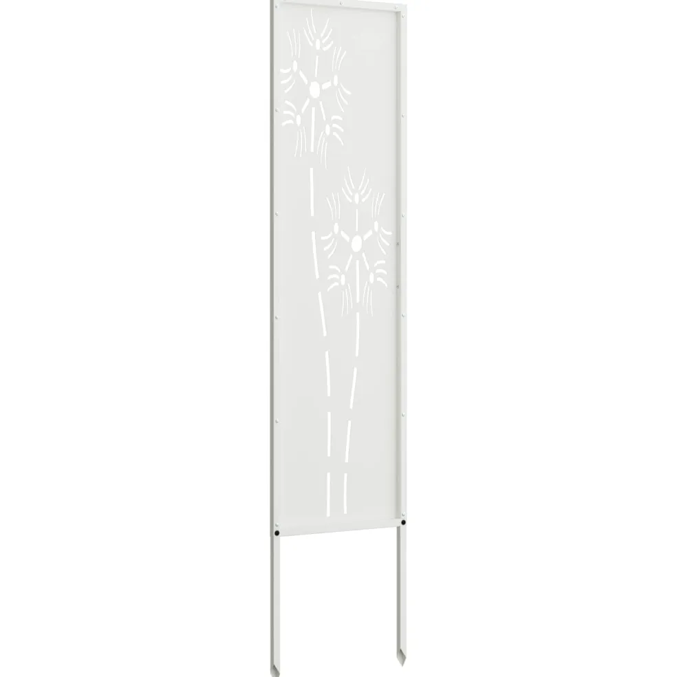 vidaXL Tuin Privacy Screen Fretwerk Wit 32 x 140 cm Koudgewalst staal