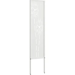 vidaXL Tuin Privacy Screen Fretwerk Wit 32 x 140 cm Koudgewalst staal