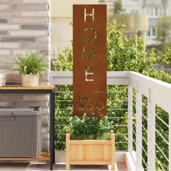 vidaXL Tuin Privacy Screen Fretwerk Roestig 32 x 140 cm weervast staal