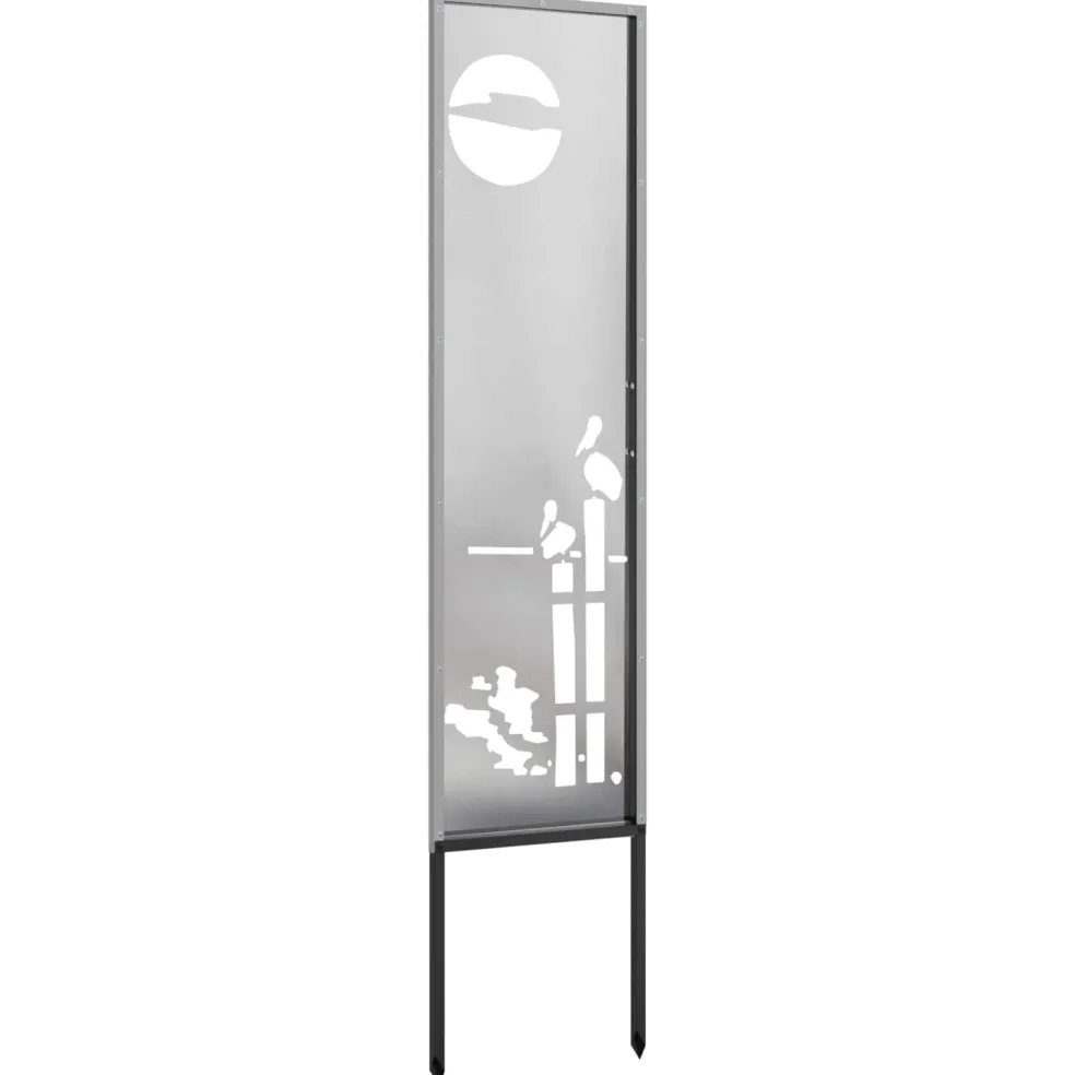 vidaXL Tuin Privacy Screen Fretwerk Zilver 32 x 140 cm Roestvrij staal