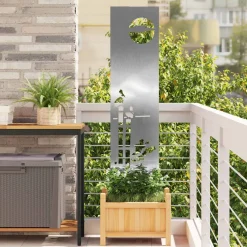 vidaXL Tuin Privacy Screen Fretwerk Zilver 32 x 140 cm Roestvrij staal