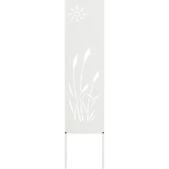 vidaXL Tuin Privacy Screen Fretwerk Wit 32 x 140 cm Koudgewalst staal