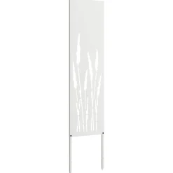 vidaXL Tuin Privacy Screen Fretwerk Wit 32 x 140 cm Koudgewalst staal