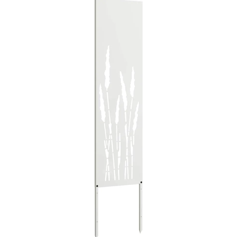 vidaXL Tuin Privacy Screen Fretwerk Wit 32 x 140 cm Koudgewalst staal