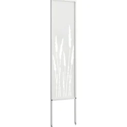vidaXL Tuin Privacy Screen Fretwerk Wit 32 x 140 cm Koudgewalst staal