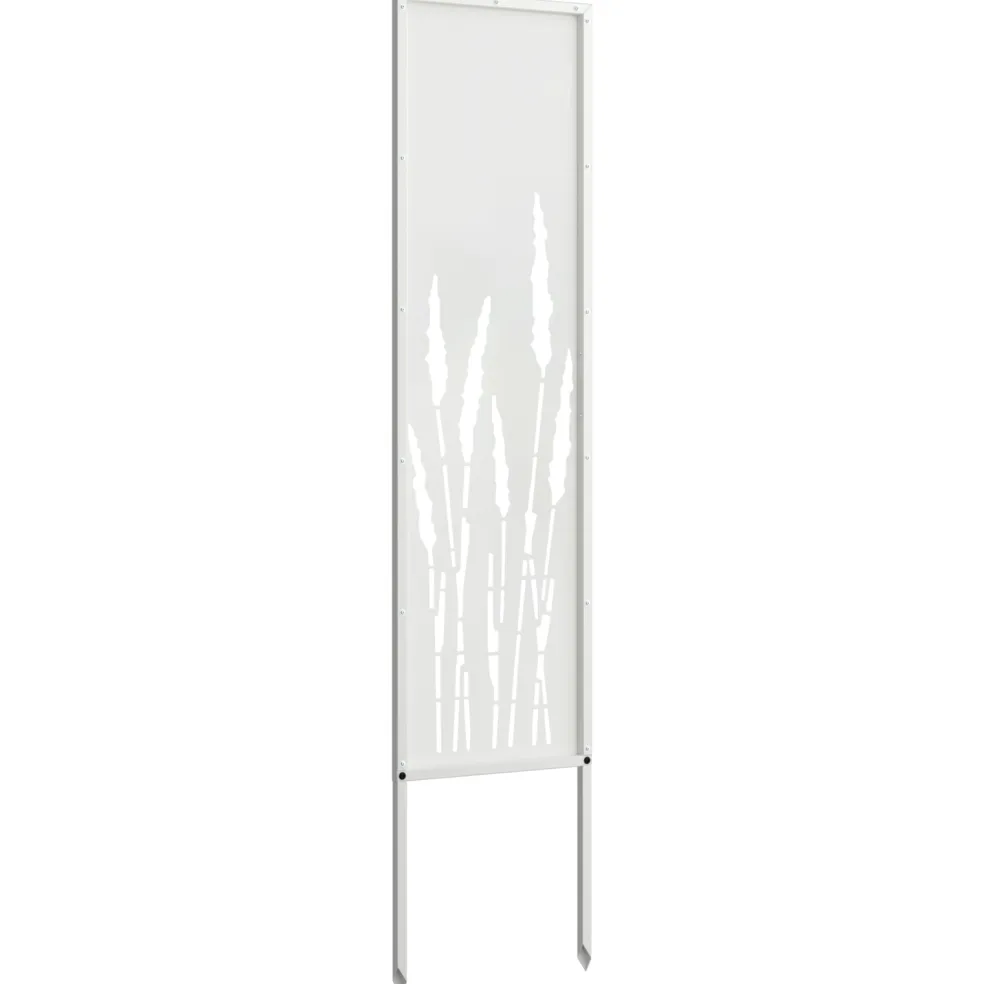 vidaXL Tuin Privacy Screen Fretwerk Wit 32 x 140 cm Koudgewalst staal