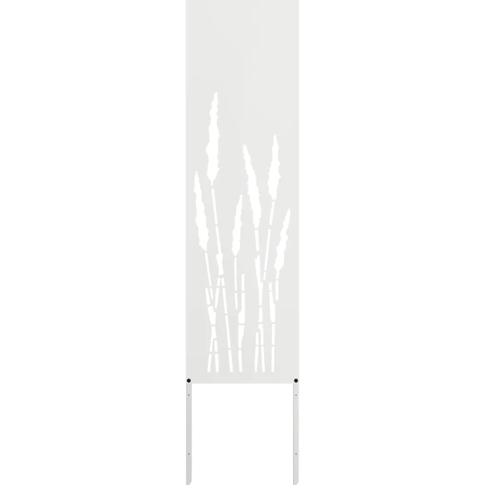 vidaXL Tuin Privacy Screen Fretwerk Wit 32 x 140 cm Koudgewalst staal