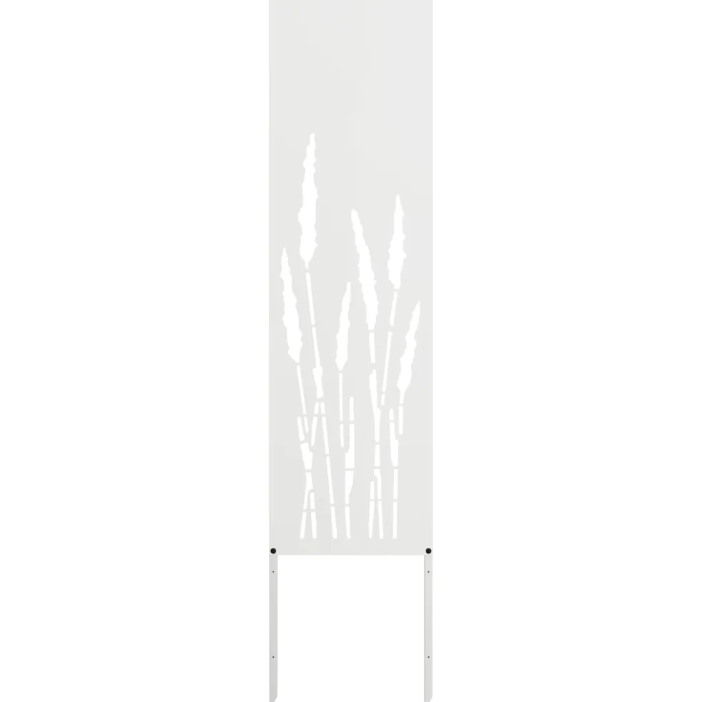 vidaXL Tuin Privacy Screen Fretwerk Wit 32 x 140 cm Koudgewalst staal