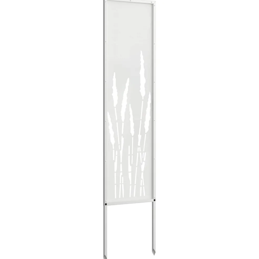 vidaXL Tuin Privacy Screen Fretwerk Wit 32 x 140 cm Koudgewalst staal