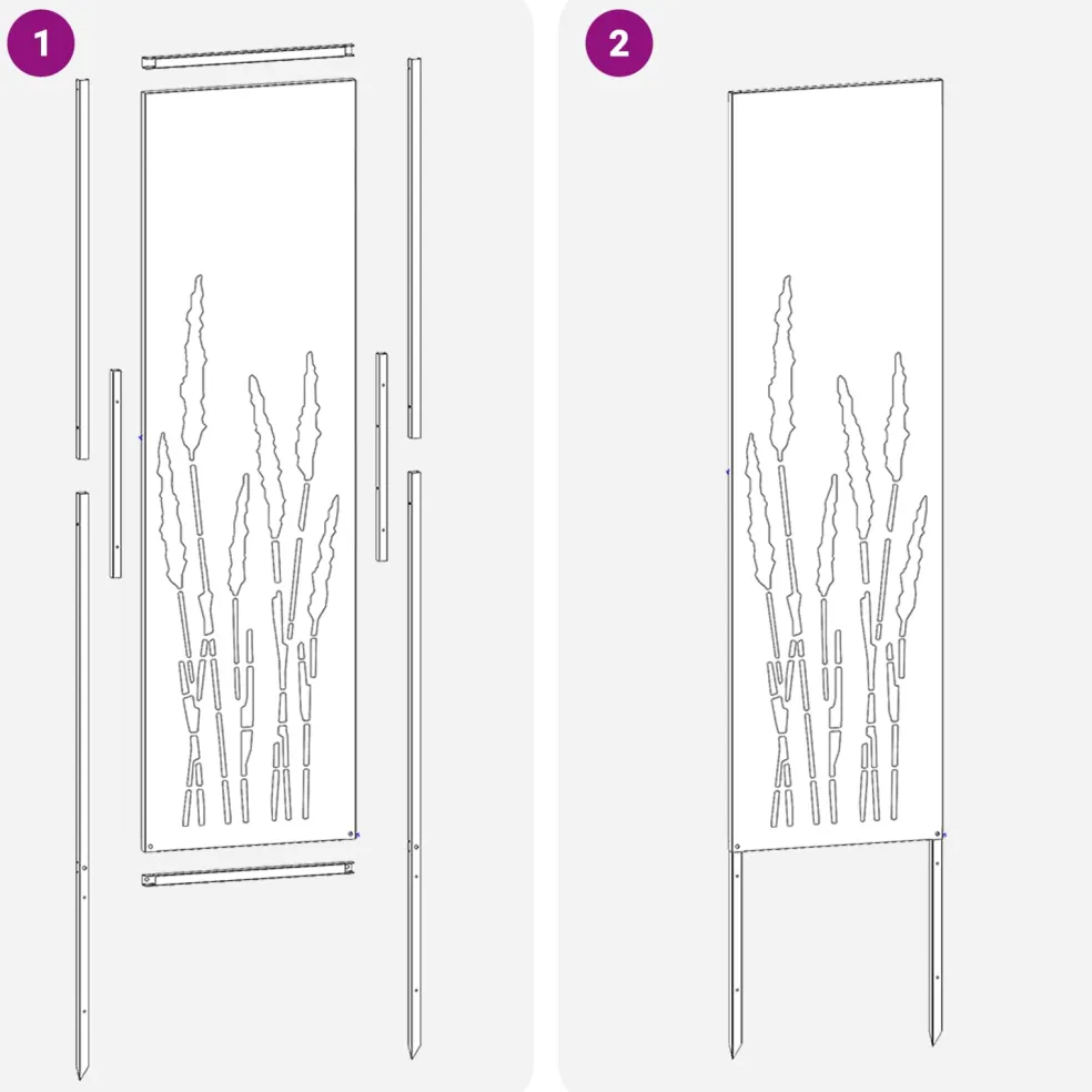 vidaXL Tuin Privacy Screen Fretwerk Wit 32 x 140 cm Koudgewalst staal