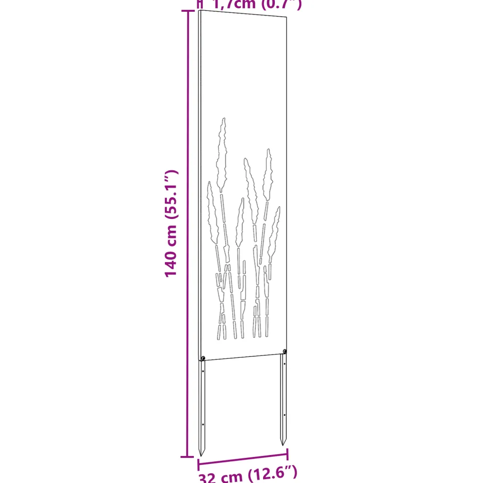 vidaXL Tuin Privacy Screen Fretwerk Wit 32 x 140 cm Koudgewalst staal