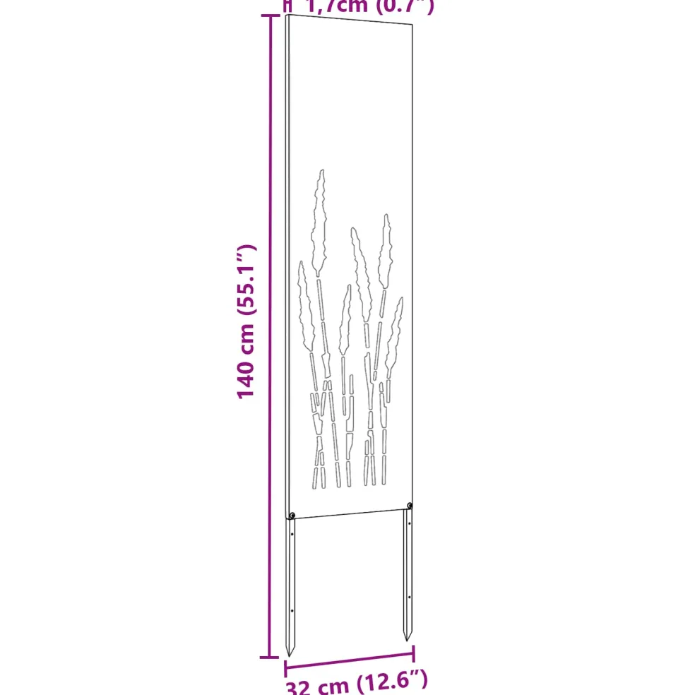 vidaXL Tuin Privacy Screen Fretwerk Wit 32 x 140 cm Koudgewalst staal