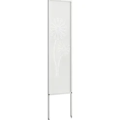 vidaXL Tuin Privacy Screen Fretwerk Wit 32 x 140 cm Koudgewalst staal