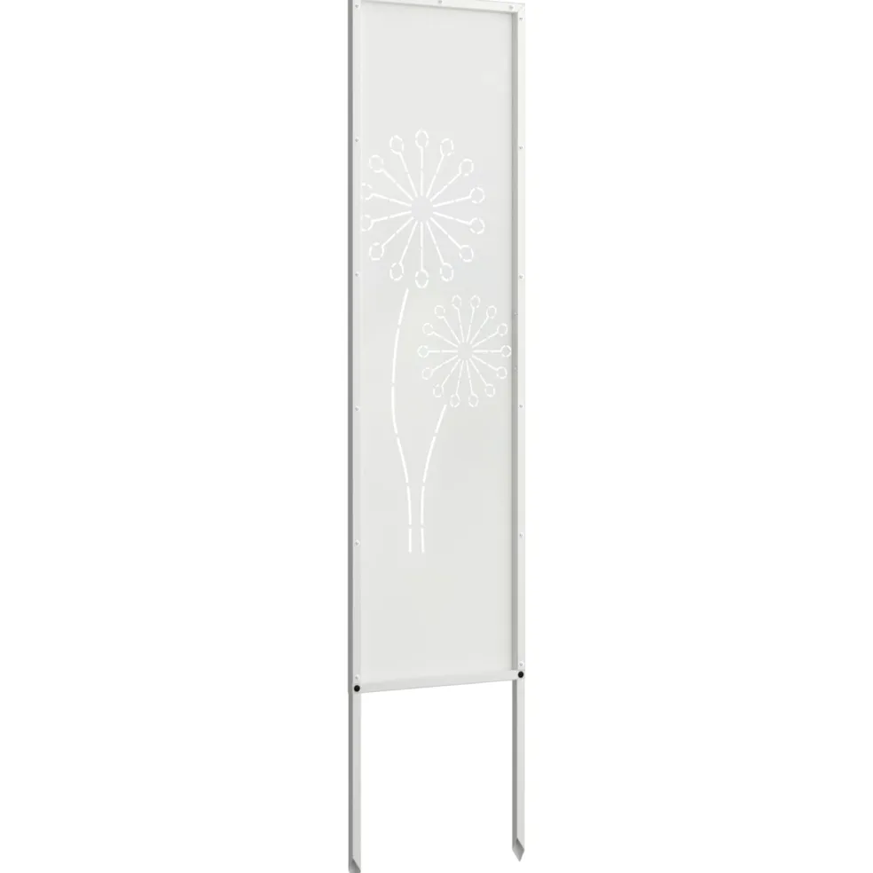 vidaXL Tuin Privacy Screen Fretwerk Wit 32 x 140 cm Koudgewalst staal
